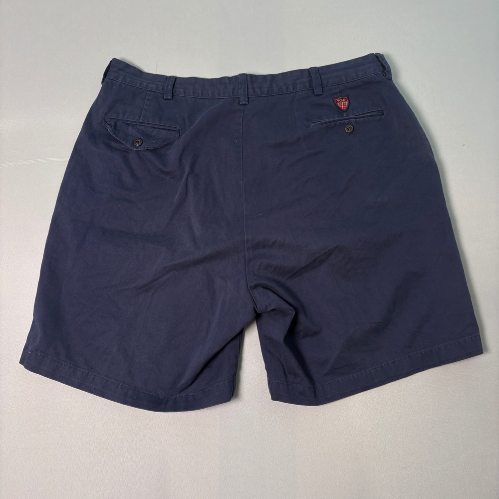 Polo Golf Ralph Lauren Mens Navy Blue Pleated Cotton Classic Golf Shorts 38 - Picture 3 of 6